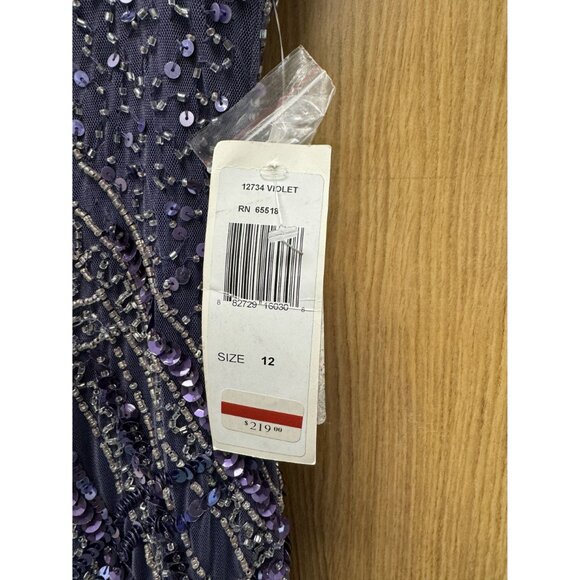 NWT Beaded Sequin Purple Formal Gown Size 12 By Patra - Stunning Dress For Speci - Picture 2 of 8